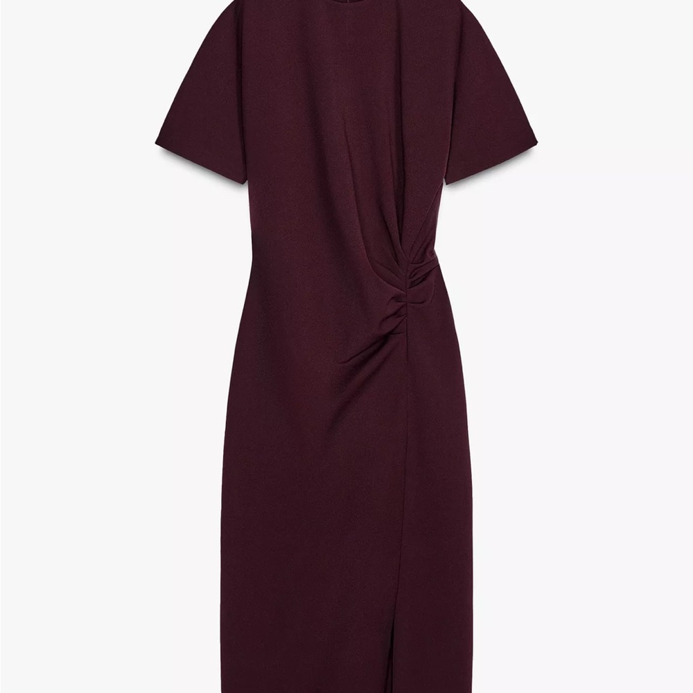 Zara Deep Burgundy Midi Dress